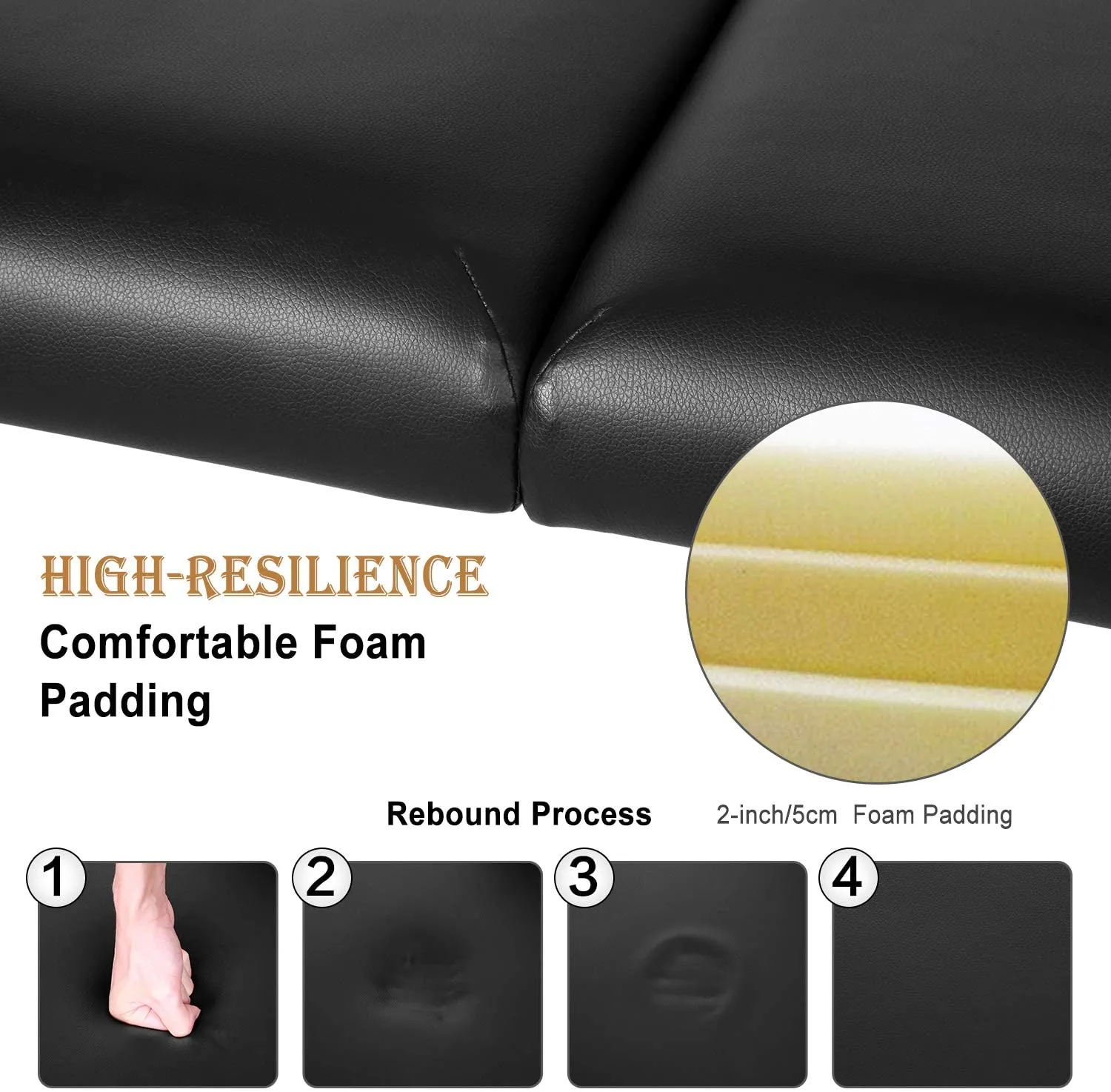 Massage Table Massage Bed Lash Bed Professional 84" Portable Facial Bed SPA Bed Treatment Table 3 Fold Height Adjustable with Carrying Bag(Black)