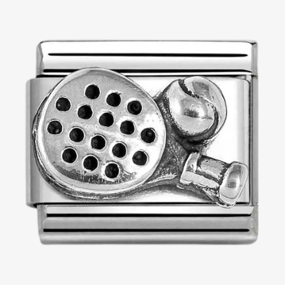 NOMINATION Silvershine Silver Padel Racket & Ball Charm