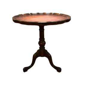 Pie Crust Pedestal Three Leg Table, Cherry