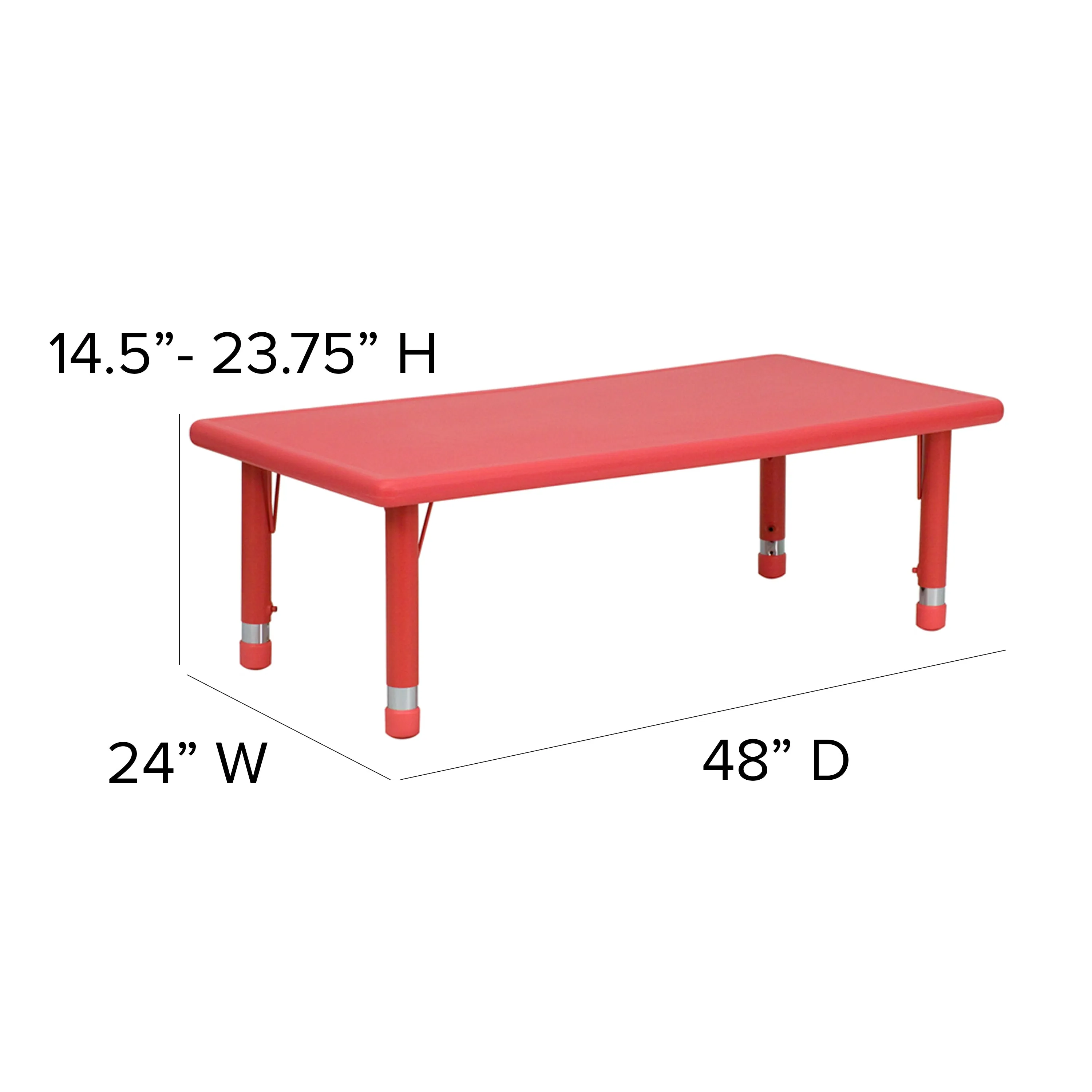 Red Preschool Activity Table YU-YCX-001-2-RECT-TBL-RED-GG
