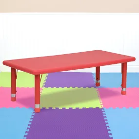 Red Preschool Activity Table YU-YCX-001-2-RECT-TBL-RED-GG