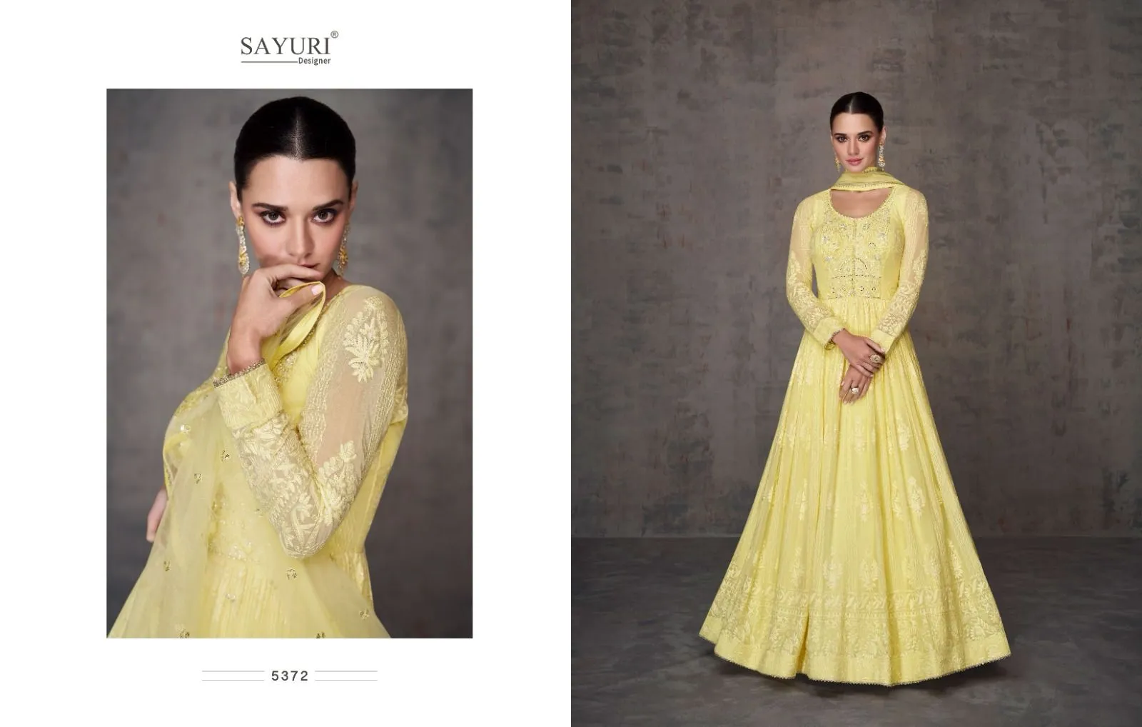 Sayuri Qurbat Series 5370-5372 Real Georgette Gown With Dupatta (2499x03)