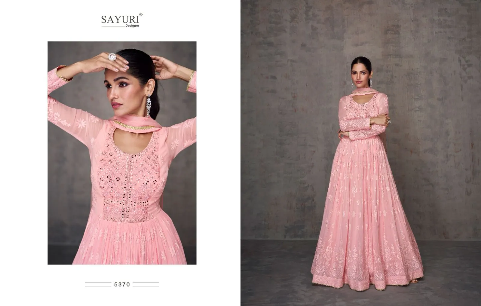 Sayuri Qurbat Series 5370-5372 Real Georgette Gown With Dupatta (2499x03)