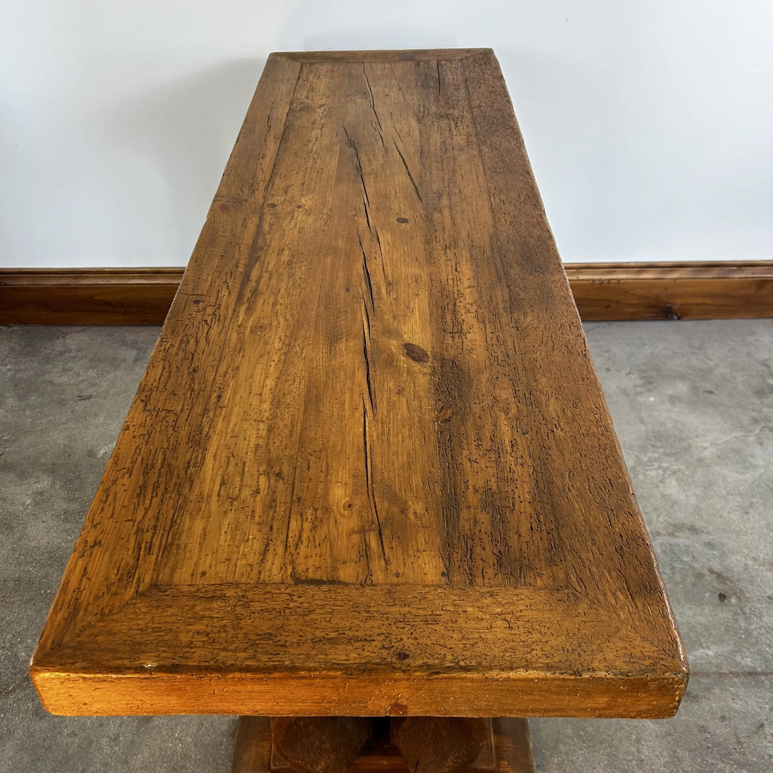 Trestle Wall Table, Rustic, Solid Wood
