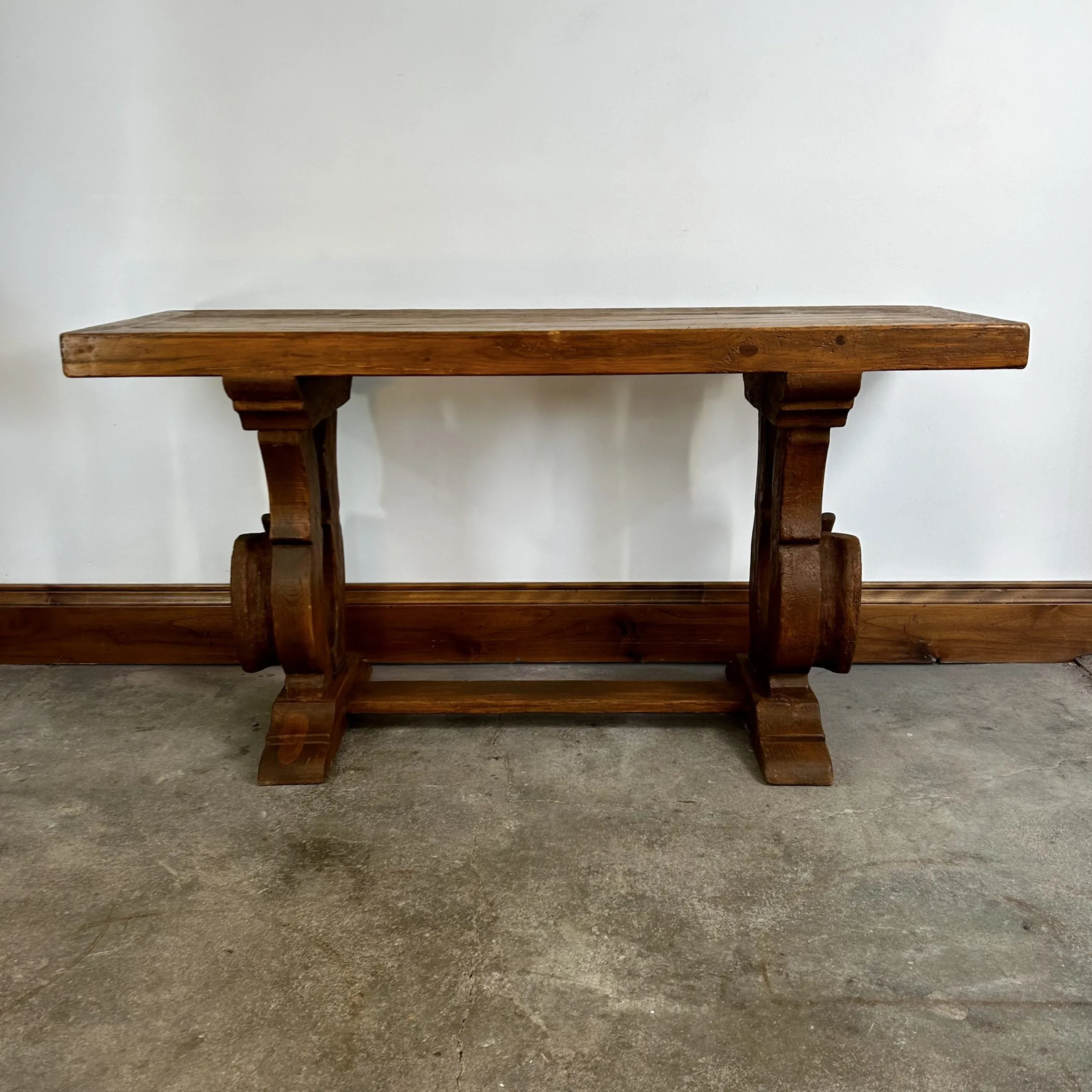 Trestle Wall Table, Rustic, Solid Wood