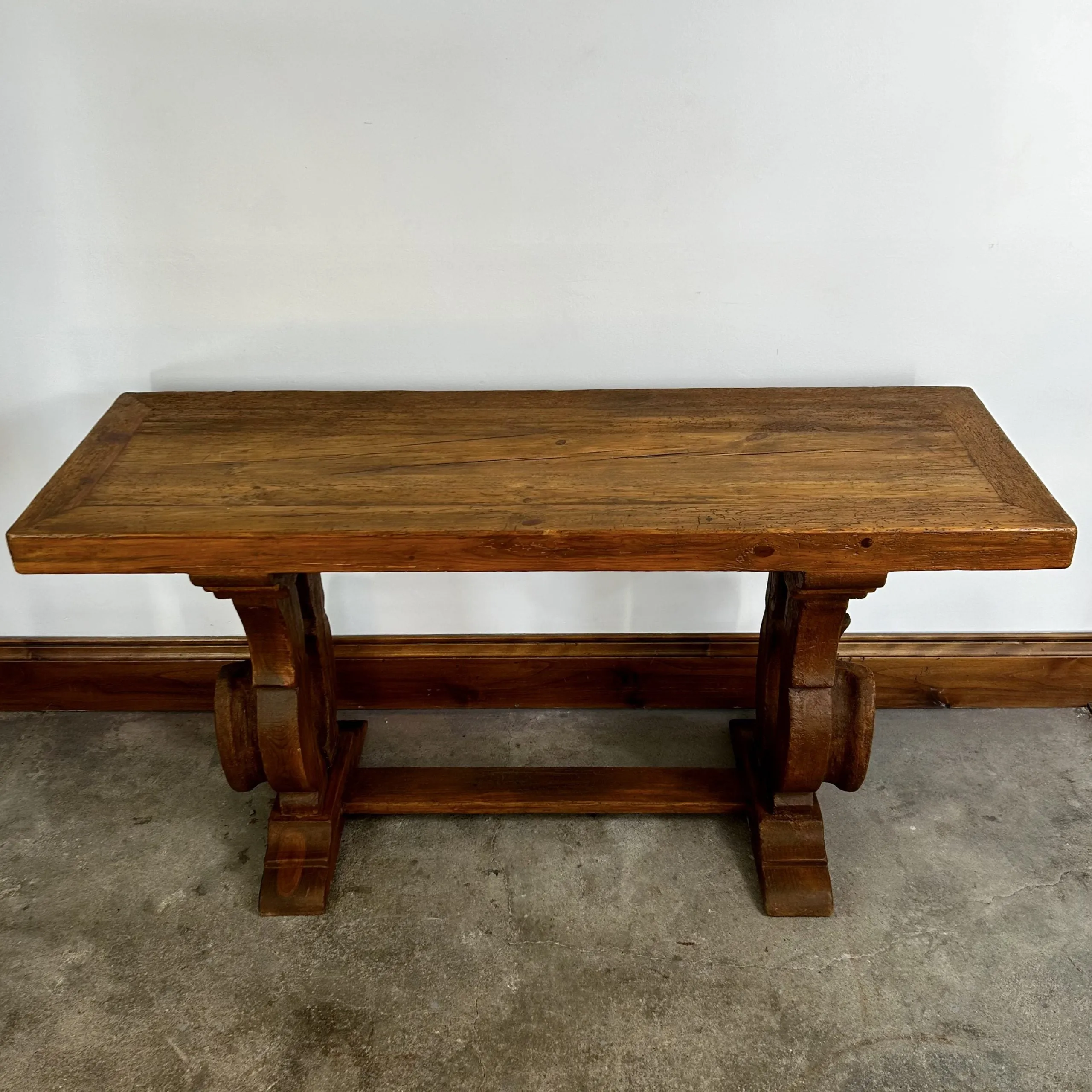 Trestle Wall Table, Rustic, Solid Wood