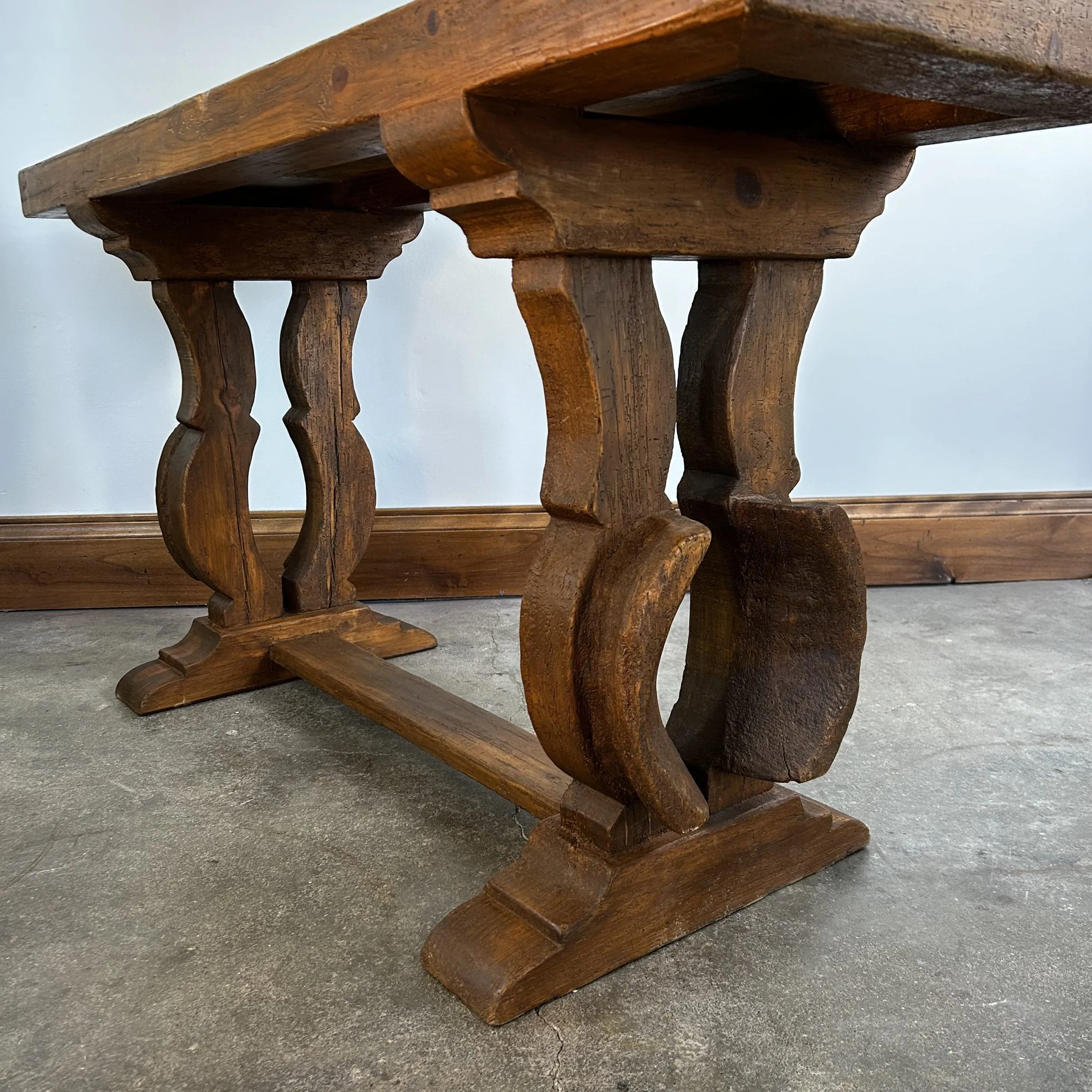 Trestle Wall Table, Rustic, Solid Wood