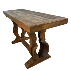 Trestle Wall Table, Rustic, Solid Wood