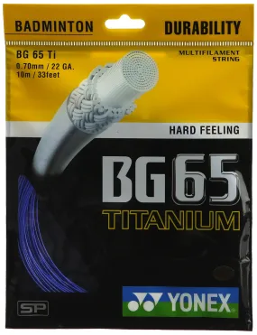 YONEX Ultimax BG 65 Badminton Strings | Color: Blue | Size Gauge: 0.65mm | Material: Nylon | High Durability | Repulsion | Balancing Racquet Speed | Sharp Medium Feeling | Extra Fine String-Wire
